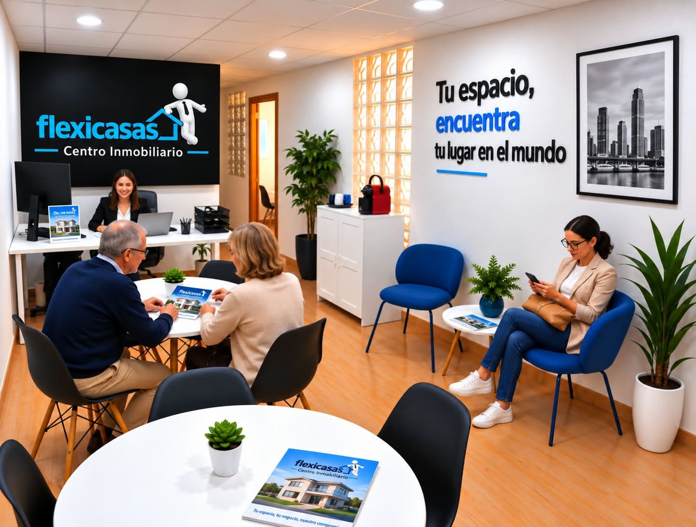 Recepción del centro inmobiliario flexicasas en Murcia